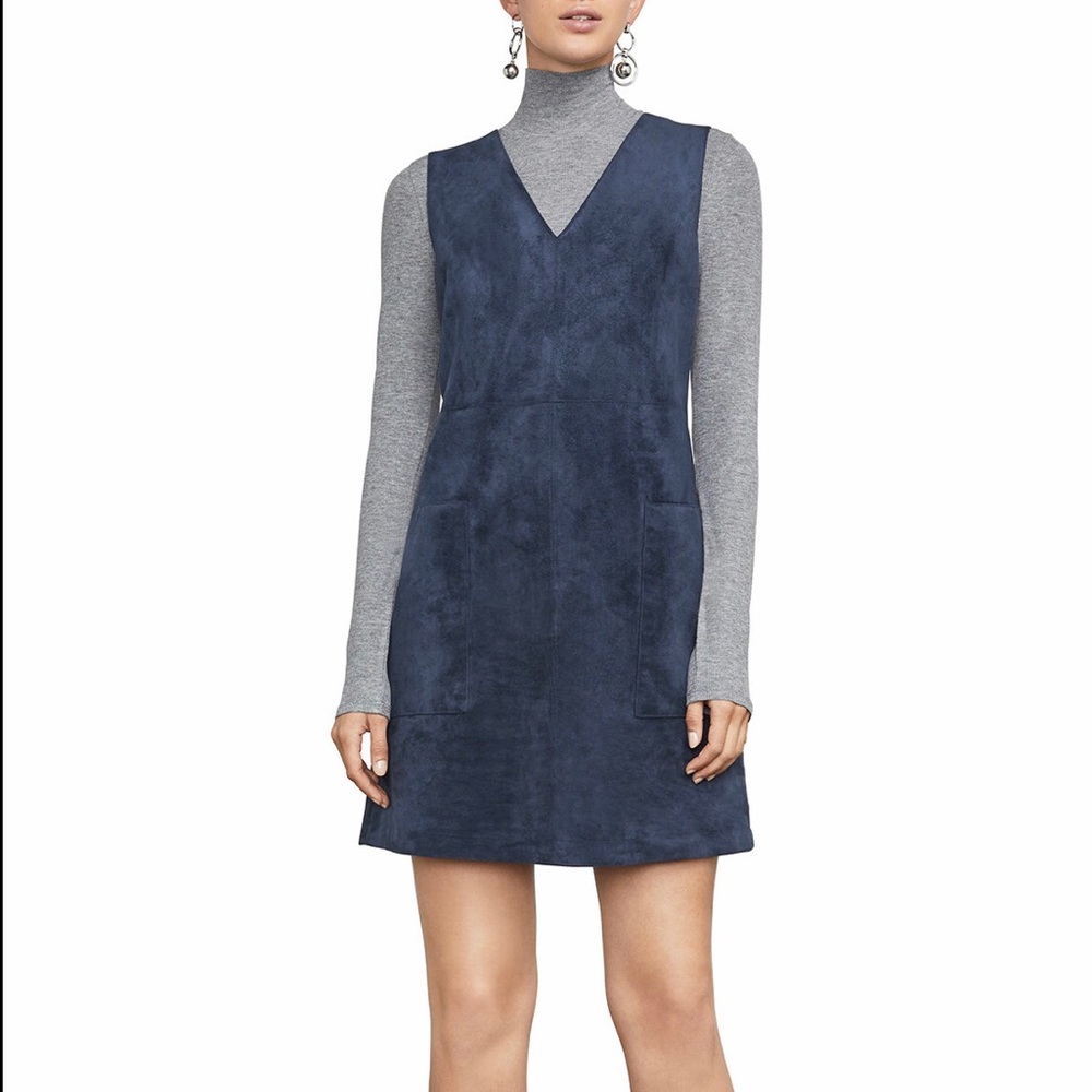 BCBGMaxazria Heidi Faux-Suede Navy Dress